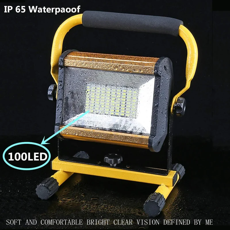 Heavy Duty Badass Bright Rechargeable Cordless Led Work Light Featuring 360 Degree Swivel Design And Ultra Tough Ip65 Waterproof Shell For Garage Mechanics And Campsites