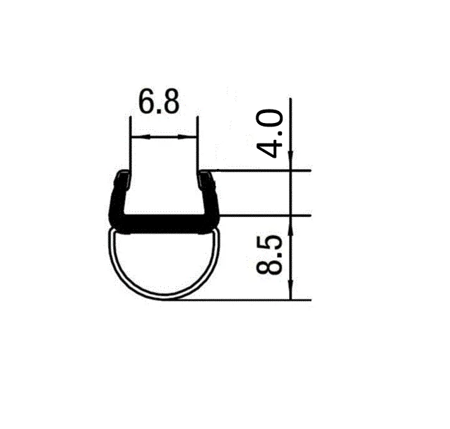 Ballondichtung – kurzer Glaseinstand 5 mm, 8 mm Glas, Art.Nr. PCR8S