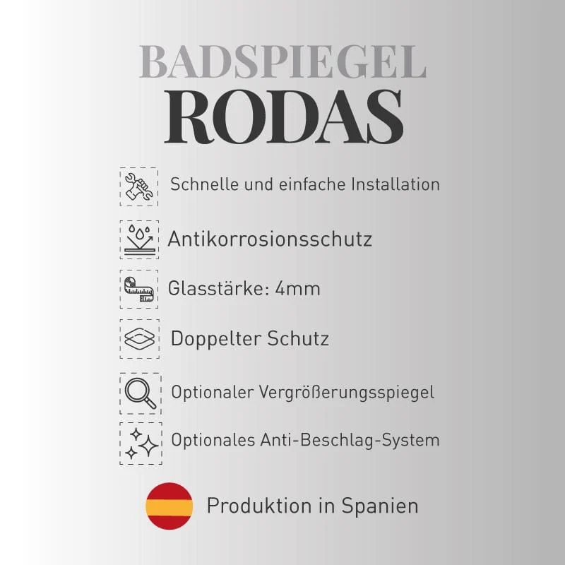 Badspiegel RODAS mit Vergrößerungsspiegel