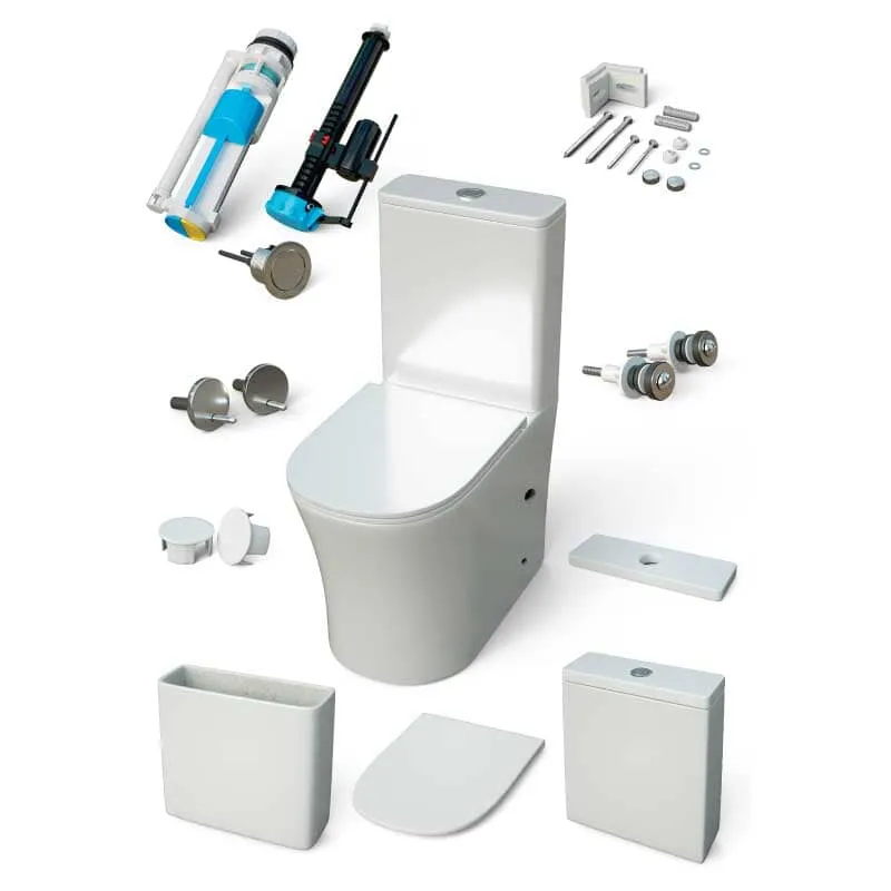 Modernes Stand-WC, Keramik, PARIS, niedriger Spülkasten