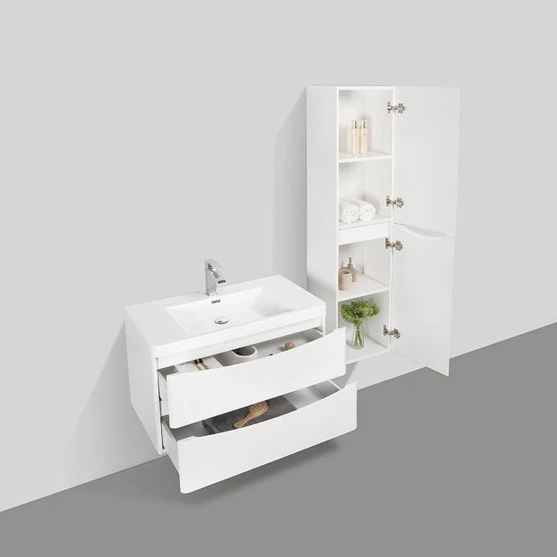 Badschrank, 150 cm, vertikal, montiert, PIACENZA, weiß