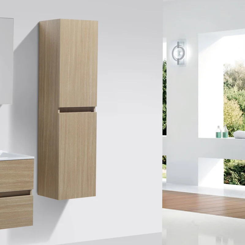 Badschrank, 150 cm, vertikal, montiert, Eiche hell, SIENA