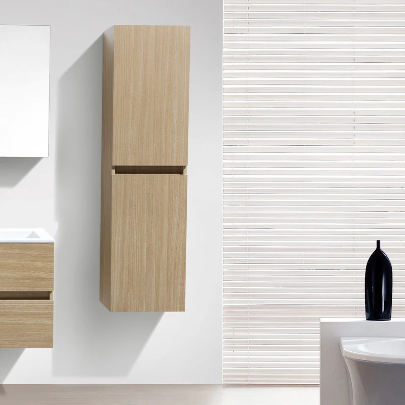 Badschrank, 150 cm, vertikal, montiert, Eiche hell, SIENA