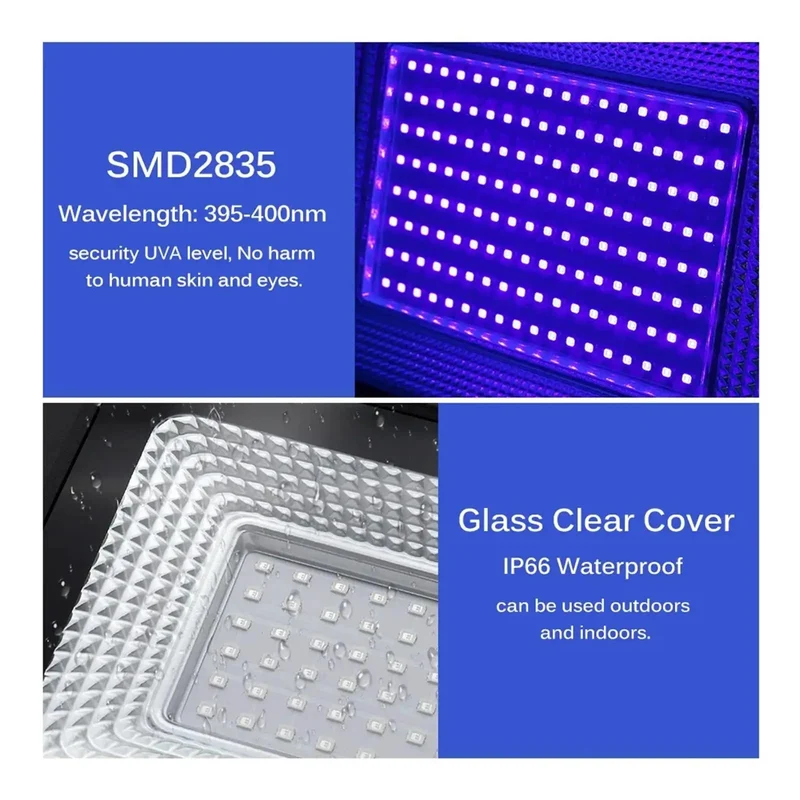 Heavy Duty Led Uv Floodlight And Black Light With Ip66 Waterproof Housing For Parties Stages And Gardens Featuring Badass Uv Output 50W 100W 150W Options For Straight Fire Ambient Glow That Goes Hard In Any Weather