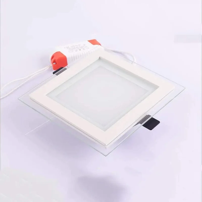 Buttery Smooth Ultra Slim Square Retrofit Recessed LED Downlight Trim Kit With Glass Panel For Easy Ceiling Installation Super Bright 6000K Cool White Heavy Duty Lighting For Kitchens Bathrooms And Home Offices Straight Up Vibe Upgrade