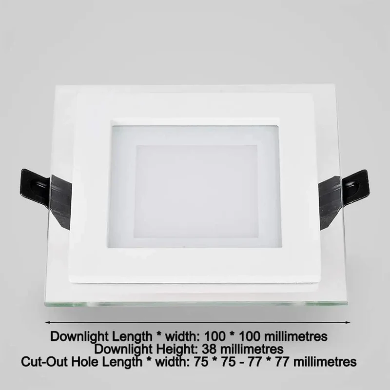 Buttery Smooth Ultra Slim Square Retrofit Recessed LED Downlight Trim Kit With Glass Panel For Easy Ceiling Installation Super Bright 6000K Cool White Heavy Duty Lighting For Kitchens Bathrooms And Home Offices Straight Up Vibe Upgrade