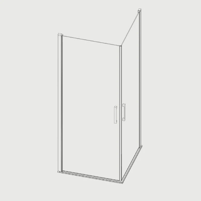 Eckdusche mit 2 Flügeltüren NARDI schwarz - Glas 6mm