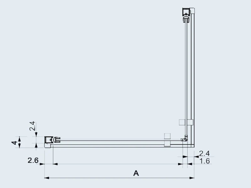 Eckdusche mit 2 Flügeltüren NARDI schwarz - Glas 6mm