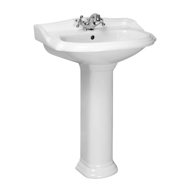 Klassisches Stand-Waschbecken mit Sockel, Keramik, ABERY 58 cm