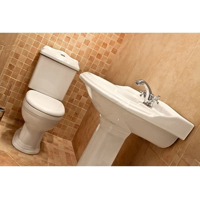 Klassisches Stand-Waschbecken mit Sockel, Keramik, ABERY 58 cm