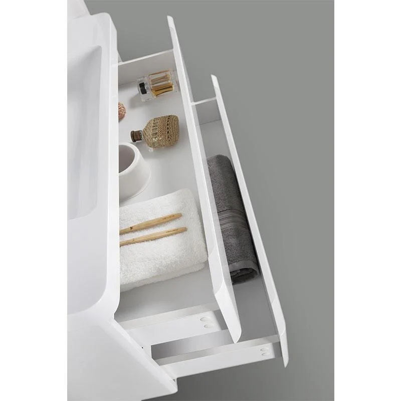 Waschtisch + Unterschrank 90cm, montiert, weiß, PIACENZA