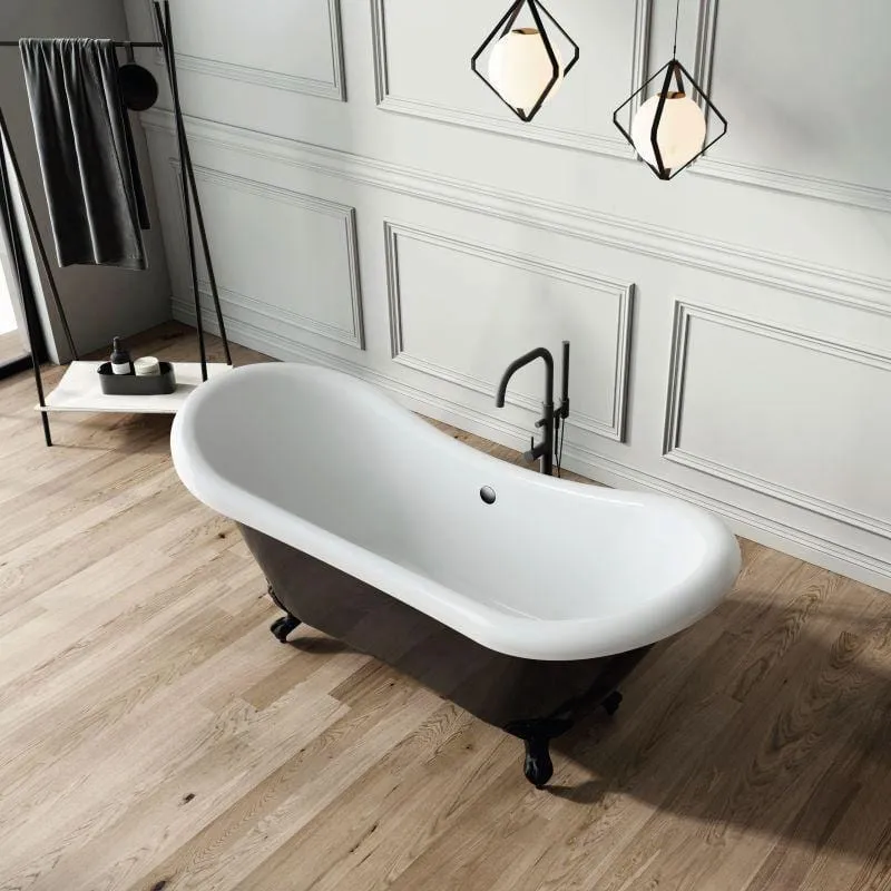 Freistehende Badewanne mit Füßen DARLINGTON schwarz