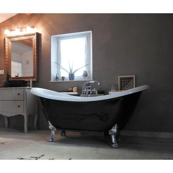 Freistehende Badewanne mit Füßen DARLINGTON schwarz