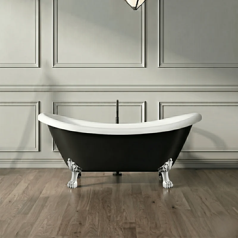 Freistehende Badewanne mit Füßen DARLINGTON schwarz