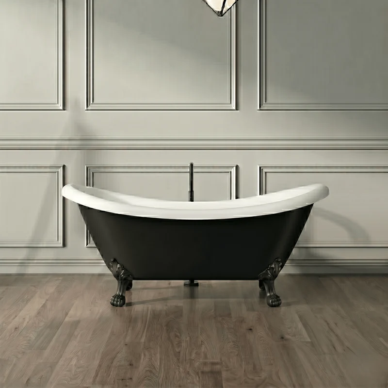Freistehende Badewanne mit Füßen DARLINGTON schwarz