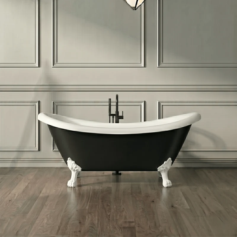 Freistehende Badewanne mit Füßen DARLINGTON schwarz