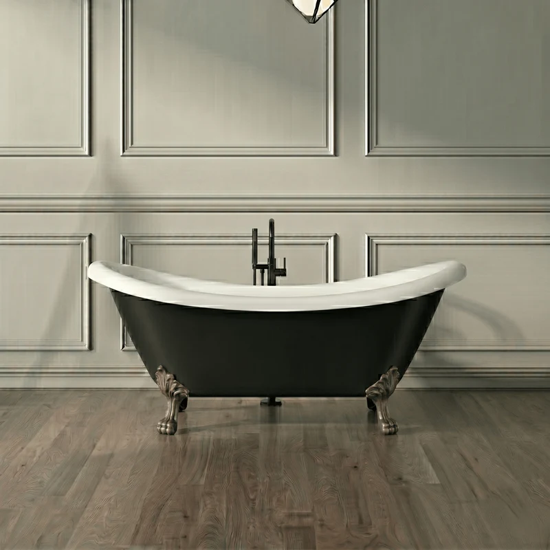 Freistehende Badewanne mit Füßen DARLINGTON schwarz