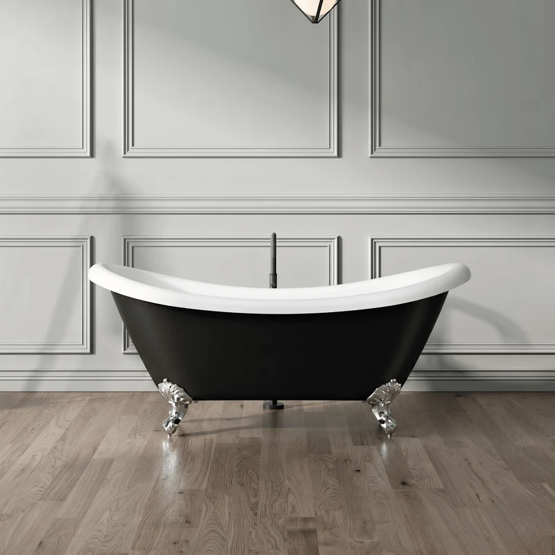 Freistehende Badewanne mit Füßen DARLINGTON schwarz