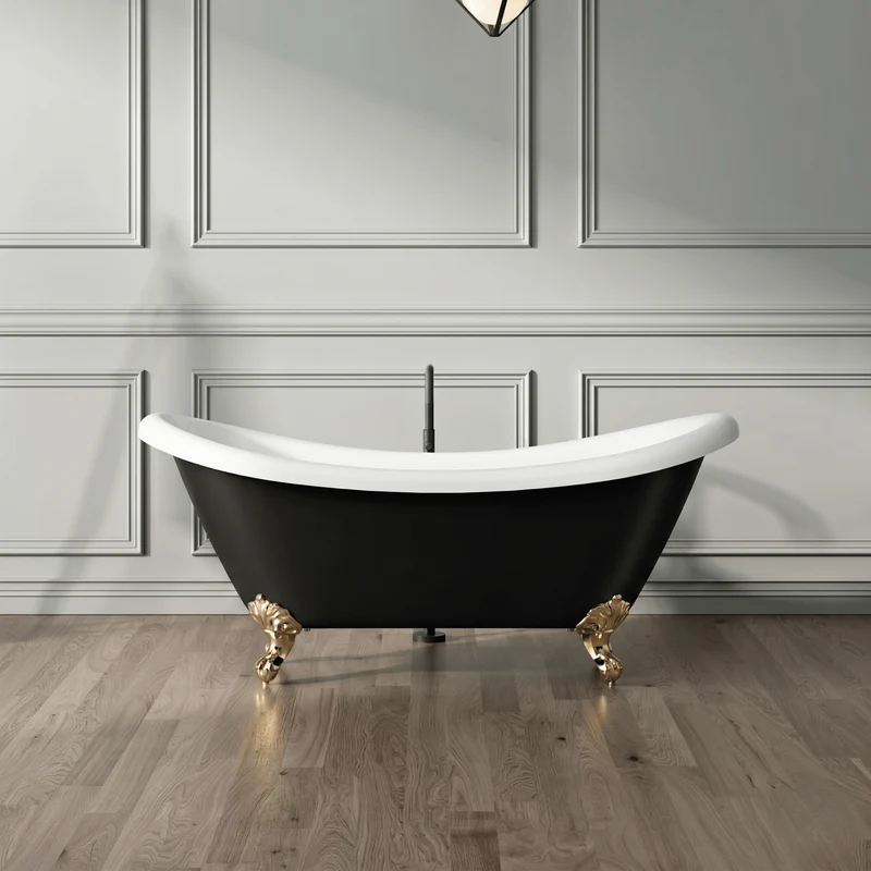 Freistehende Badewanne mit Füßen DARLINGTON schwarz