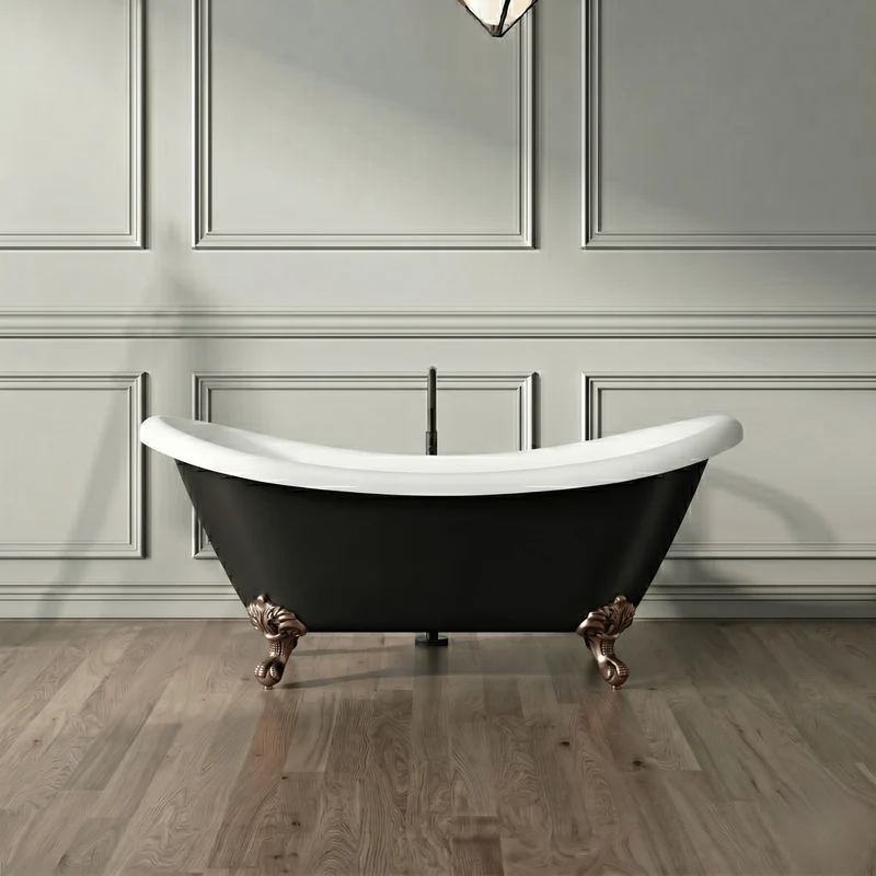 Freistehende Badewanne mit Füßen DARLINGTON schwarz