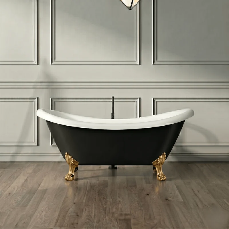 Freistehende Badewanne mit Füßen DARLINGTON schwarz