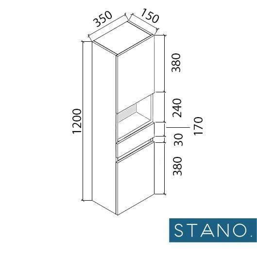 Großer Hängeschrank in Melamin mit weißem Finish ESSENTIEL
