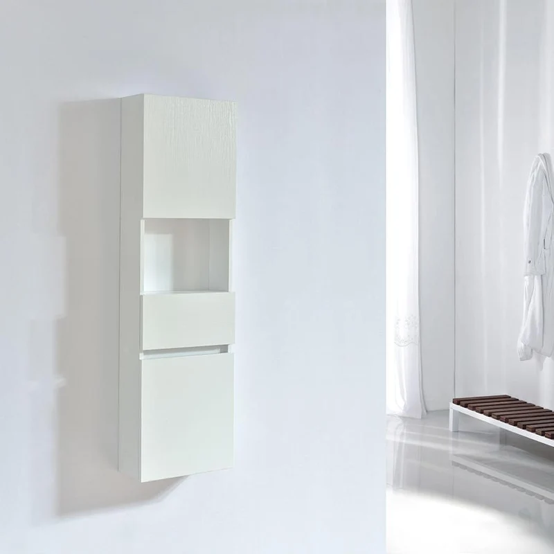 Großer Hängeschrank in Melamin mit weißem Finish ESSENTIEL
