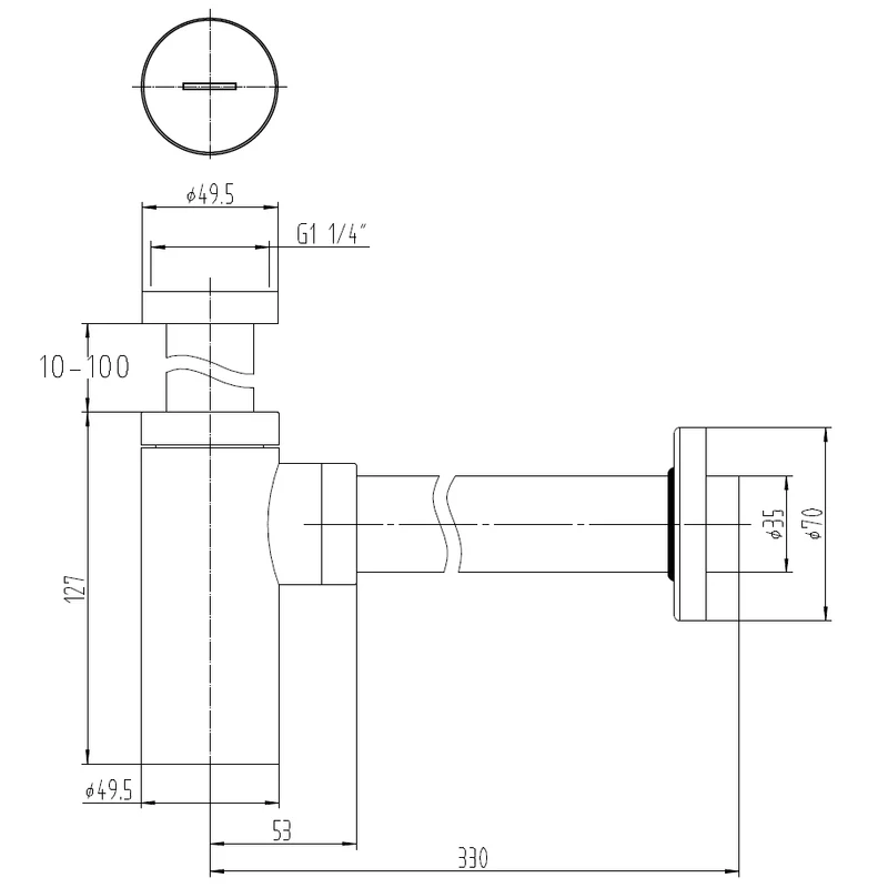 Designer-Siphon in mattschwarz