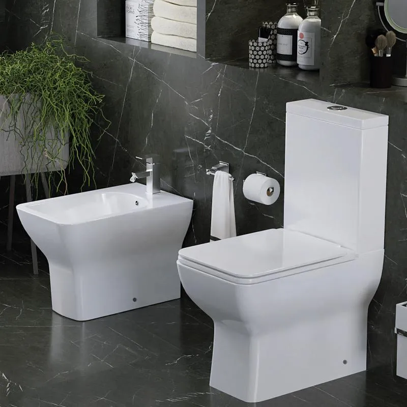 Modernes Stand-WC, Keramik, CRETA, niedriger Spülkasten