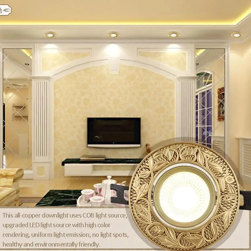 Pack Of 8 Solid Build 3.9 Inch Round Led Recessed Downlights Brass Trim Dimmable Directional Wafer Fixtures Hassle Free Setup For Home Entrance And Living Space Glow