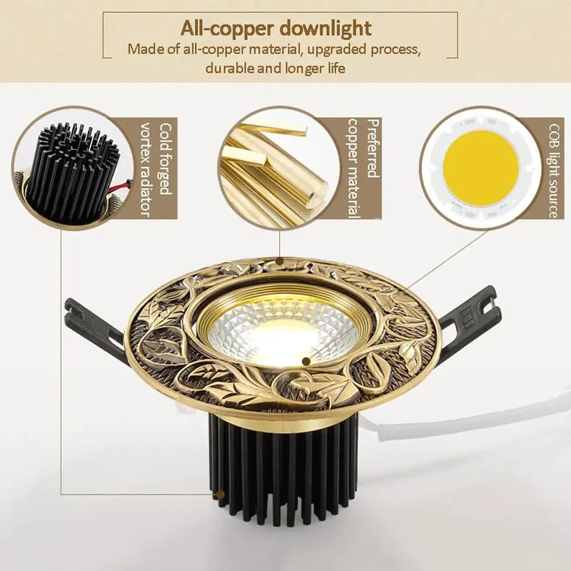 Pack Of 8 Solid Build 3.9 Inch Round Led Recessed Downlights Brass Trim Dimmable Directional Wafer Fixtures Hassle Free Setup For Home Entrance And Living Space Glow
