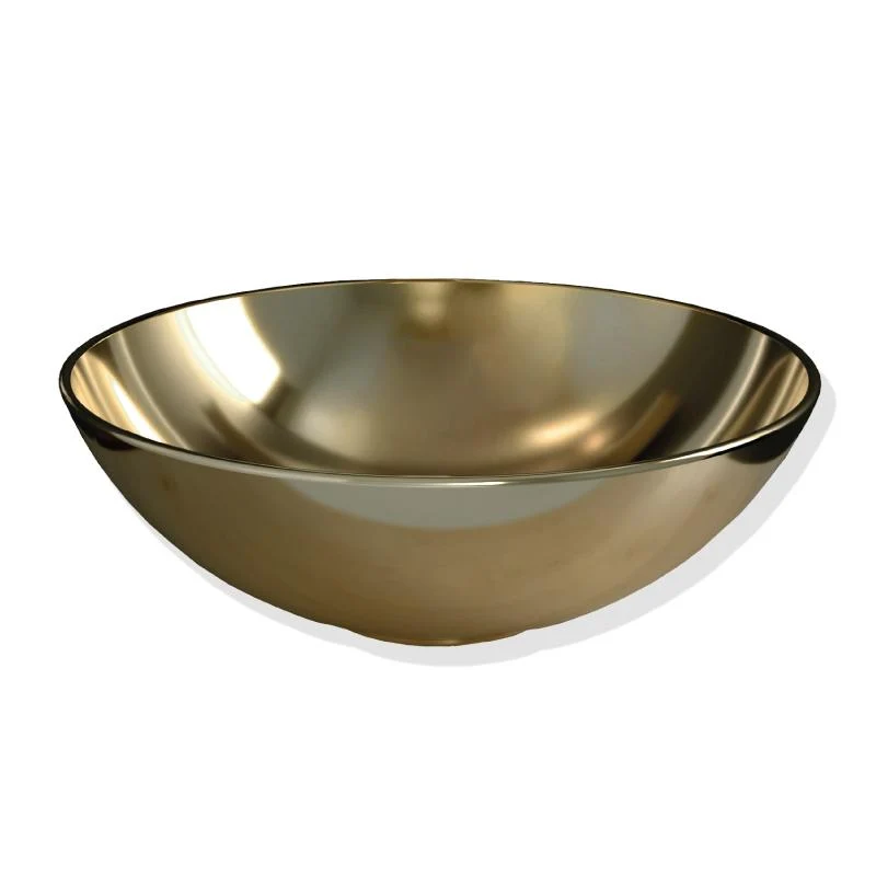 Aufsatzwaschbecken aus Keramik, TULUM Gold Ø40 CM