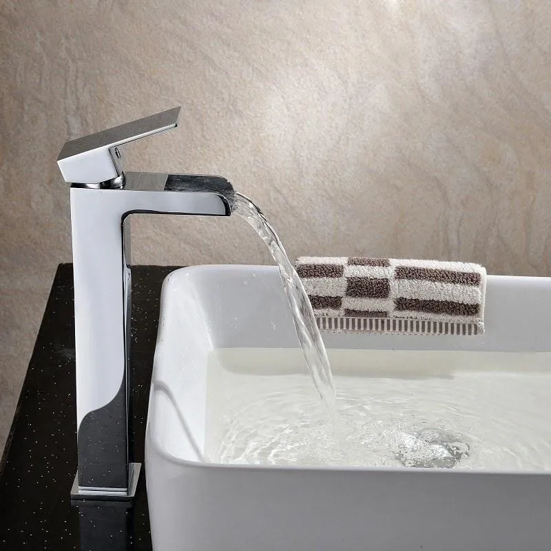Einhebelmischer, Wasserfall, hoch, für Aufsatzwaschbecken, TANO
