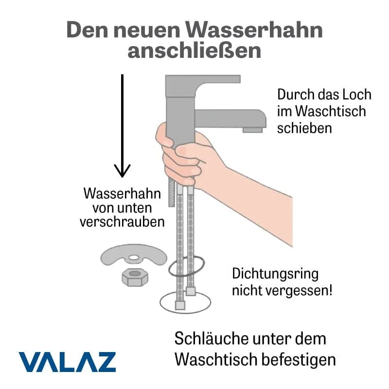 Hohe Waschtischarmatur SLIGO gebürsteter Edelstahl