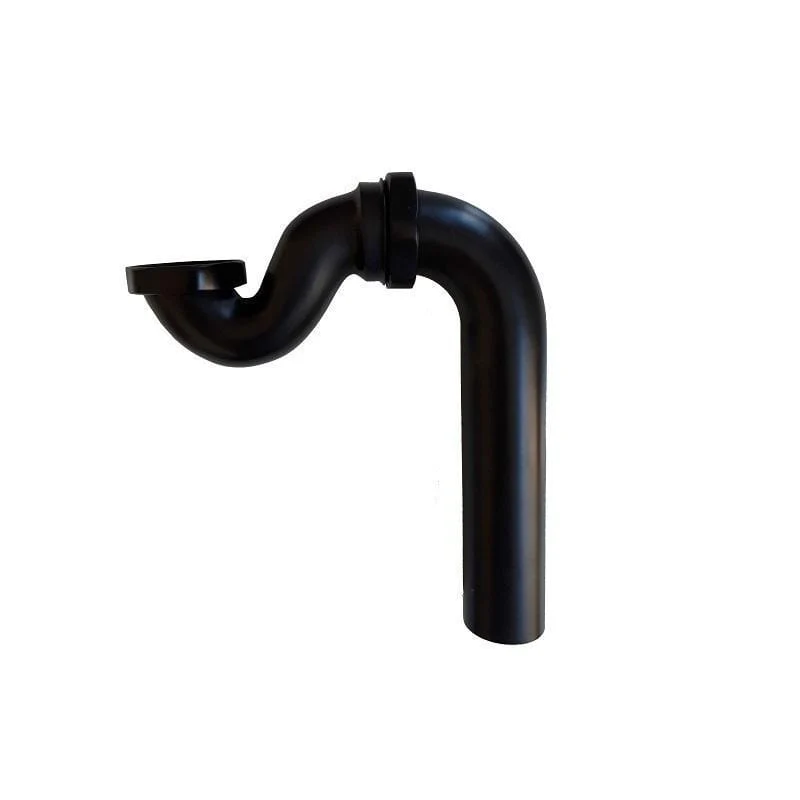 Siphon, vertikal, CRAWLEY für Gusseisen und Resicryl® Retro-Badewannen, schwarz