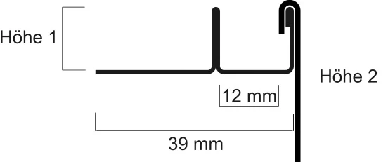 Slimline U-Winkelprofil mit Gefällekeil – Edelstahl K220, 116/166/200 cm, Art.Nr. GPDU