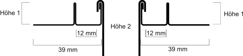 Slimline U-Winkelprofil mit Gefällekeil – Edelstahl K220, 116/166/200 cm, Art.Nr. GPDU