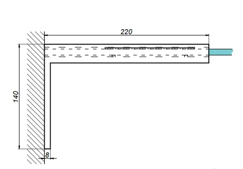 Glas-Wand 90° Winkelstabilisator für Duschabtrennungen ohne Glasbohrung, Schwarz, Art.Nr. C500