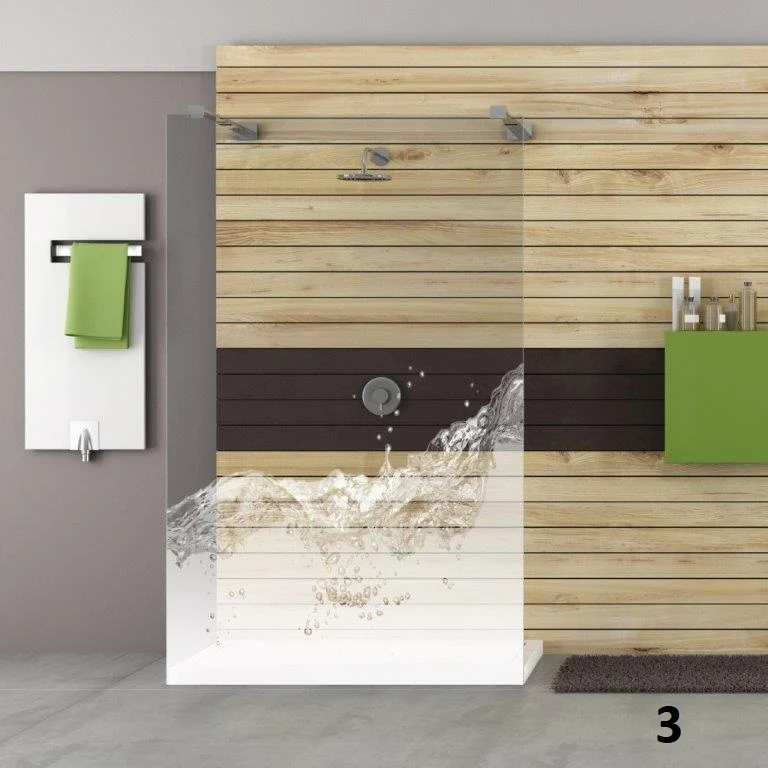 Designduschglas mit Lasergravur, über 40 Motive, ESG nach Maß