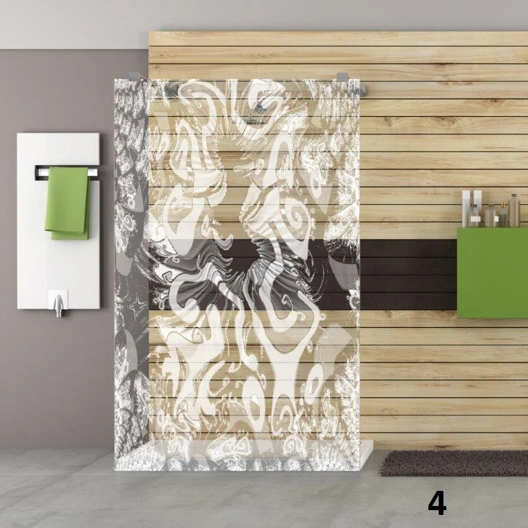 Designduschglas mit Lasergravur, über 40 Motive, ESG nach Maß
