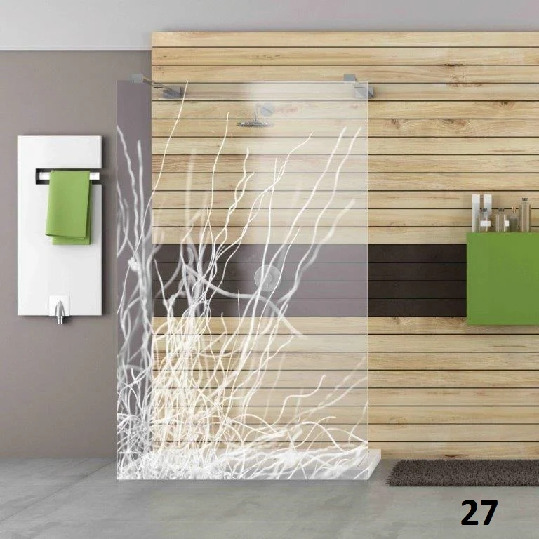 Designduschglas mit Lasergravur, über 40 Motive, ESG nach Maß