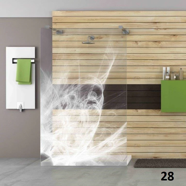 Designduschglas mit Lasergravur, über 40 Motive, ESG nach Maß