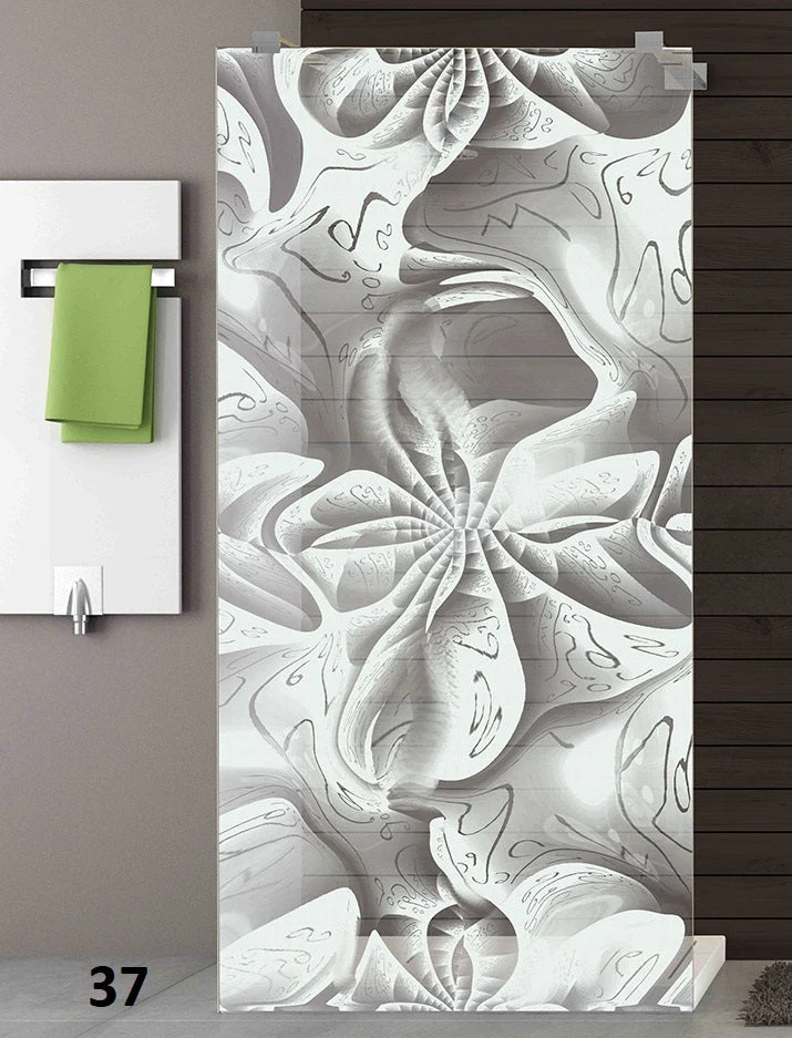 Designduschglas mit Lasergravur, über 40 Motive, ESG nach Maß