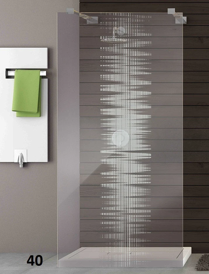 Designduschglas mit Lasergravur, über 40 Motive, ESG nach Maß