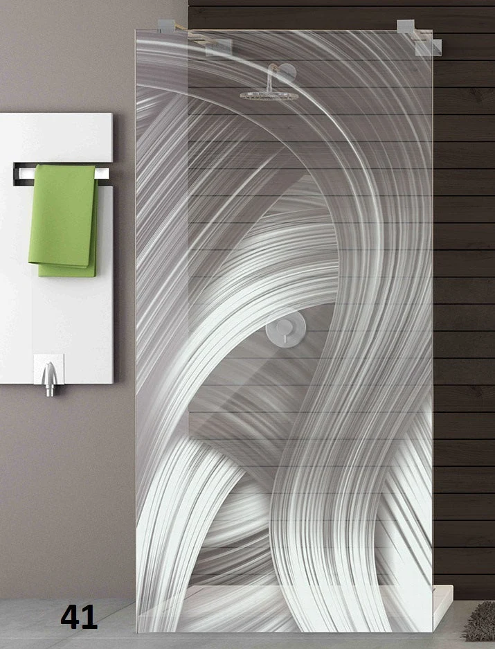 Designduschglas mit Lasergravur, über 40 Motive, ESG nach Maß