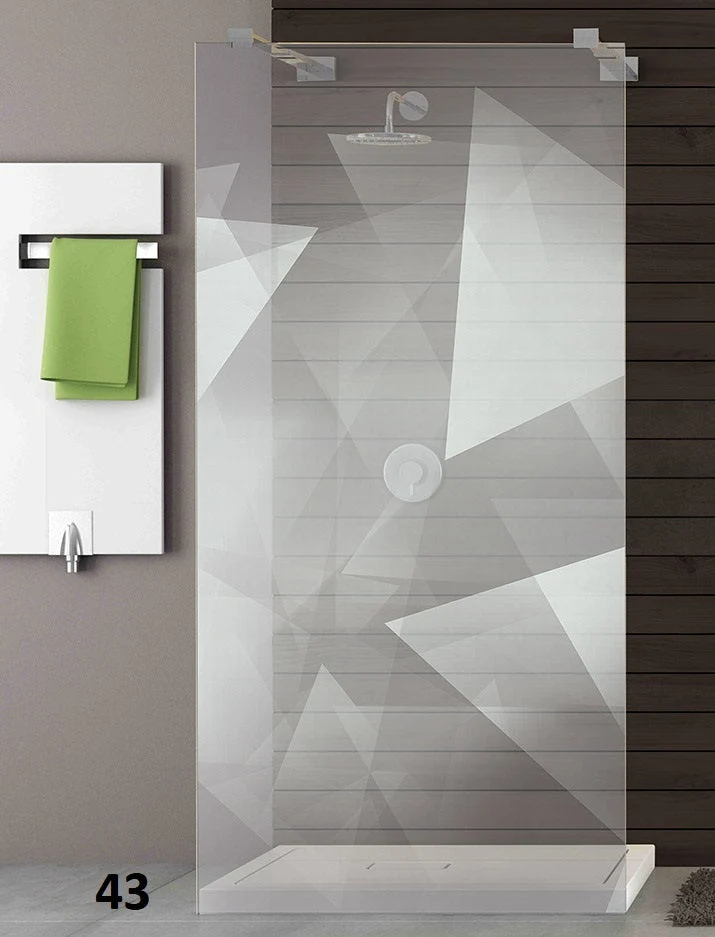 Designduschglas mit Lasergravur, über 40 Motive, ESG nach Maß