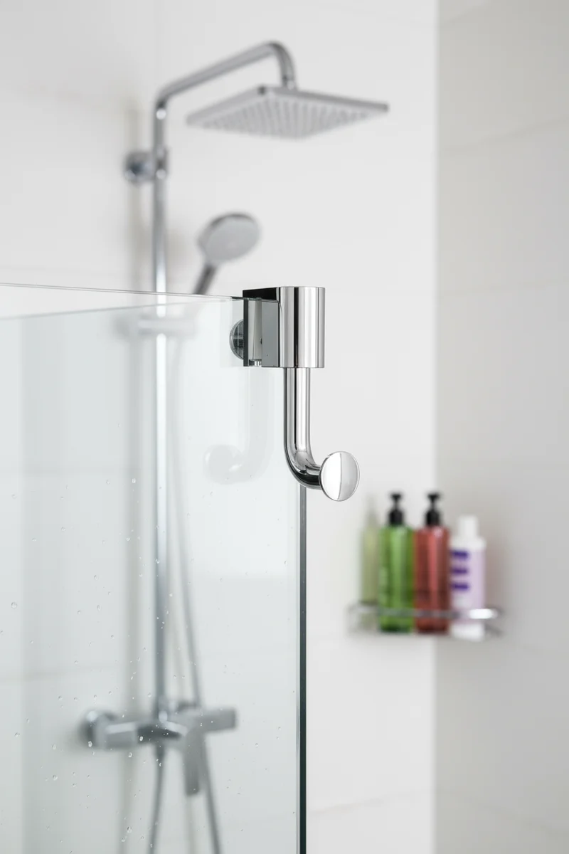 Smedbo Sideline Haken – zum Einhängen an Duschglas 5–10 mm, Chrom glänzend, Art.Nr. DK3111