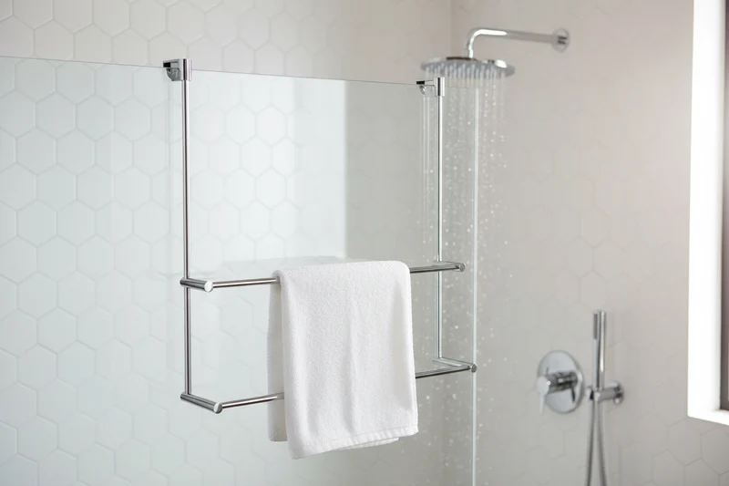 Smedbo Handtuchhalter 2-reihig, für Glasduschwand, zur Befestigung an Glaskante, Art.Nr. DK3102