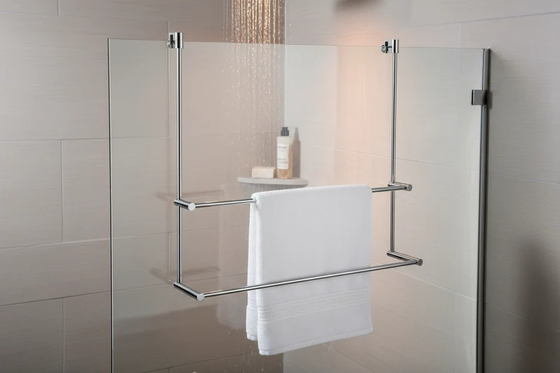 Smedbo Handtuchhalter 2-reihig, für Glasduschwand, zur Befestigung an Glaskante, Art.Nr. DK3102