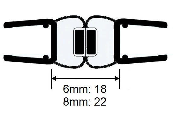 Magnetdichtung – 180° fluchtend, schmaler Magnetstreifen, Art.Nr. 6092